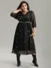 Star Mesh Patchwork Elastic Waist Dress sold by Bloomchic