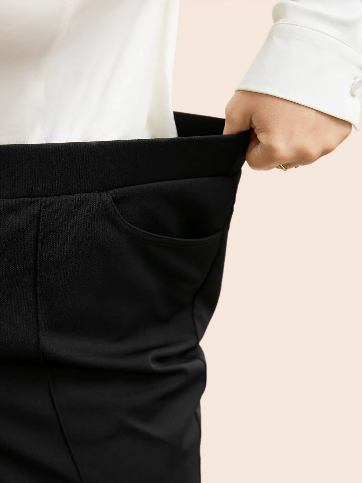 Plain Mid Rise Pocket Bootcut Pants sold by Bloomchic product image thumbnail 4