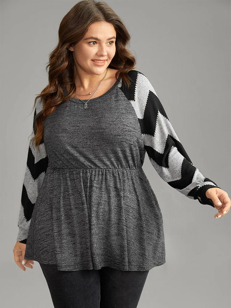 Geometric Raglan Sleeve Raglan Sleeve T-shirt sold by Bloomchic product image thumbnail 4