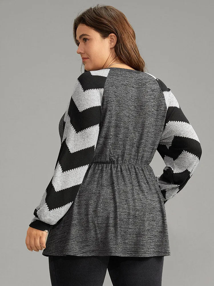 Geometric Raglan Sleeve Raglan Sleeve T-shirt sold by Bloomchic product image thumbnail 2