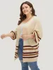 Striped Contrast Open Front Cardigan sold by Bloomchic