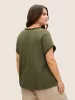 Cotton Keyhole Contrast Webbing Pleated T-shirt sold by Bloomchic