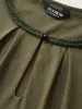 Cotton Keyhole Contrast Webbing Pleated T-shirt sold by Bloomchic