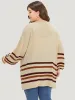 Striped Contrast Open Front Cardigan sold by Bloomchic