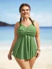 Twist Front Round Buckle Detail Swim Top sold by Bloomchic