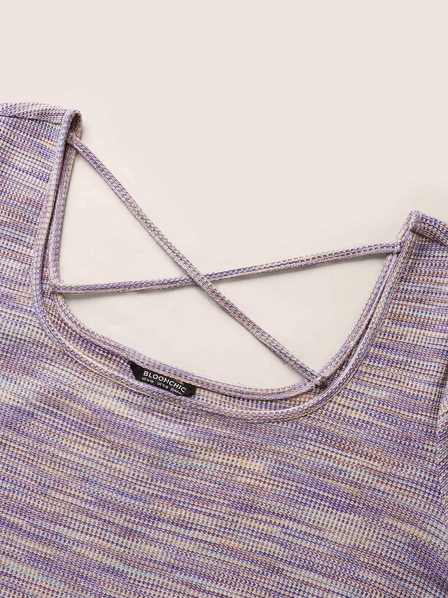 Textured Waffle Knit Crisscross Split Side Dress sold by Bloomchic product image thumbnail 5