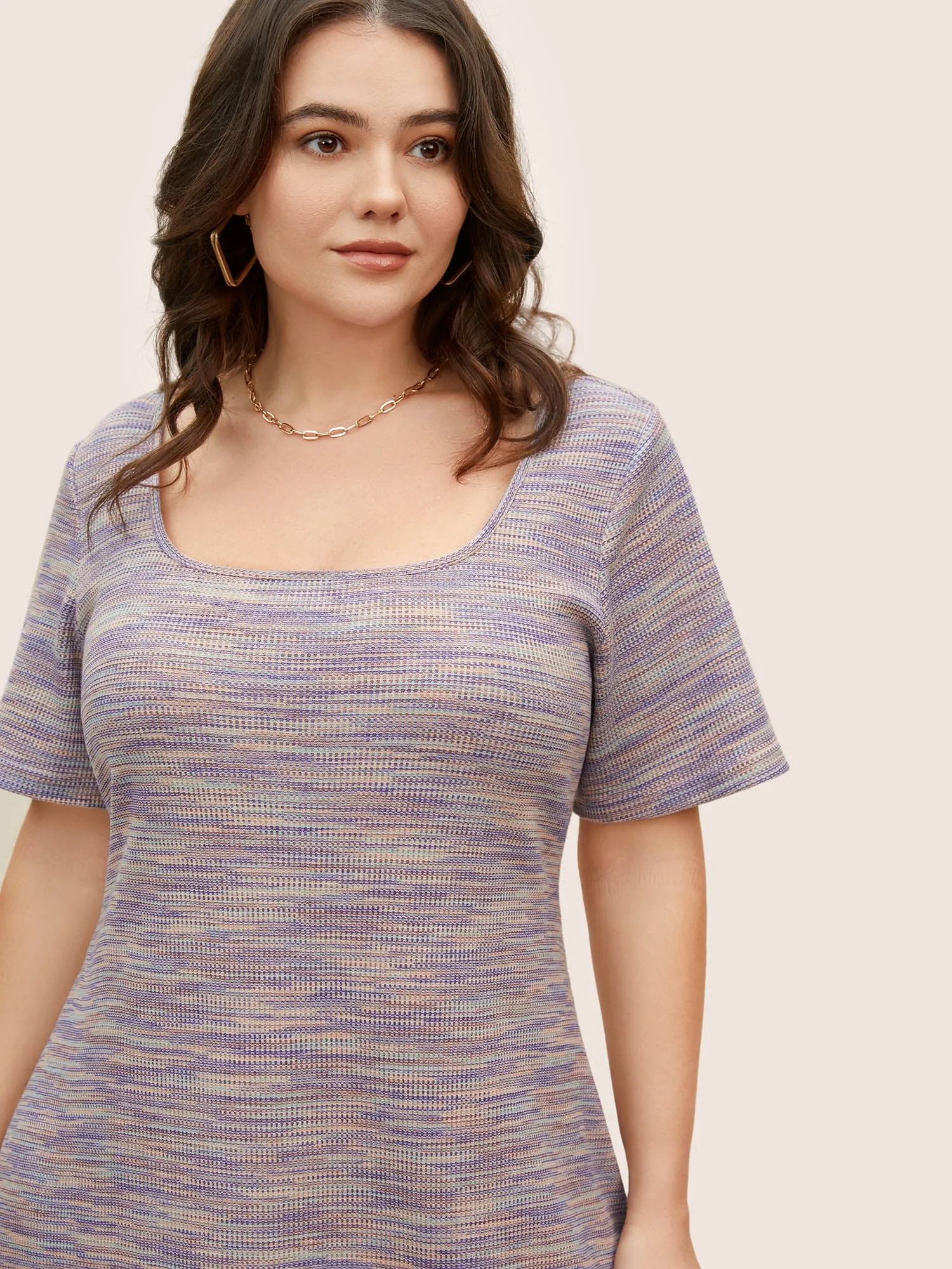 Textured Waffle Knit Crisscross Split Side Dress sold by Bloomchic product image thumbnail 2