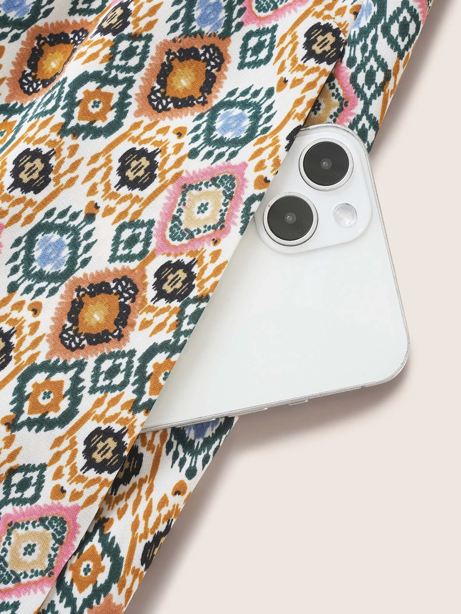 Bandana Geometric Ruffle Trim Belted Dress sold by Bloomchic product image thumbnail 5