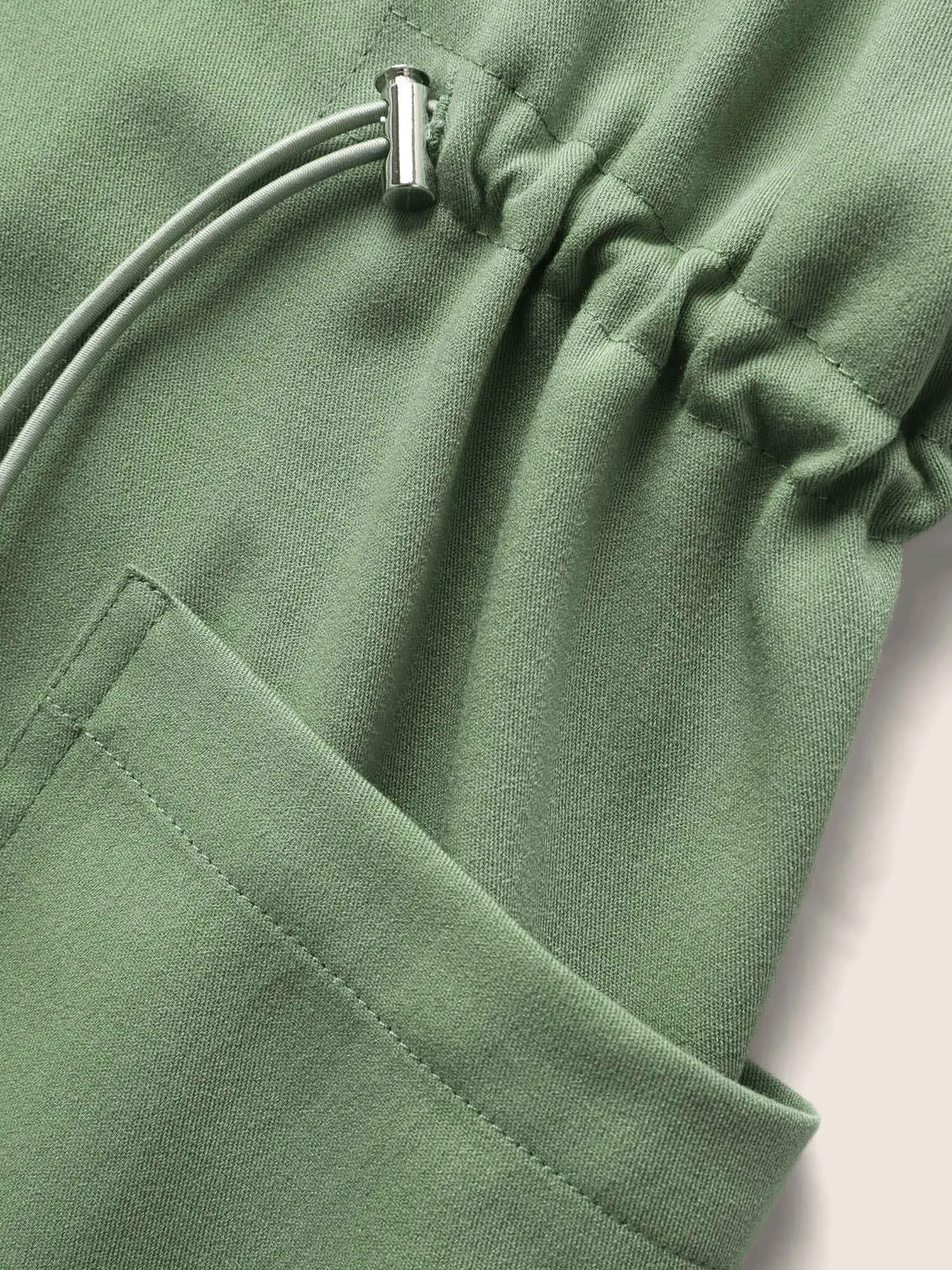 U Neck Button Detail Patched Pocket Drawstring Dress sold by Bloomchic product image thumbnail 5