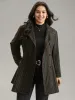 Bandana Striped Lapel Collar Belted Woolen Coat sold by Bloomchic