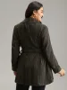 Bandana Striped Lapel Collar Belted Woolen Coat sold by Bloomchic