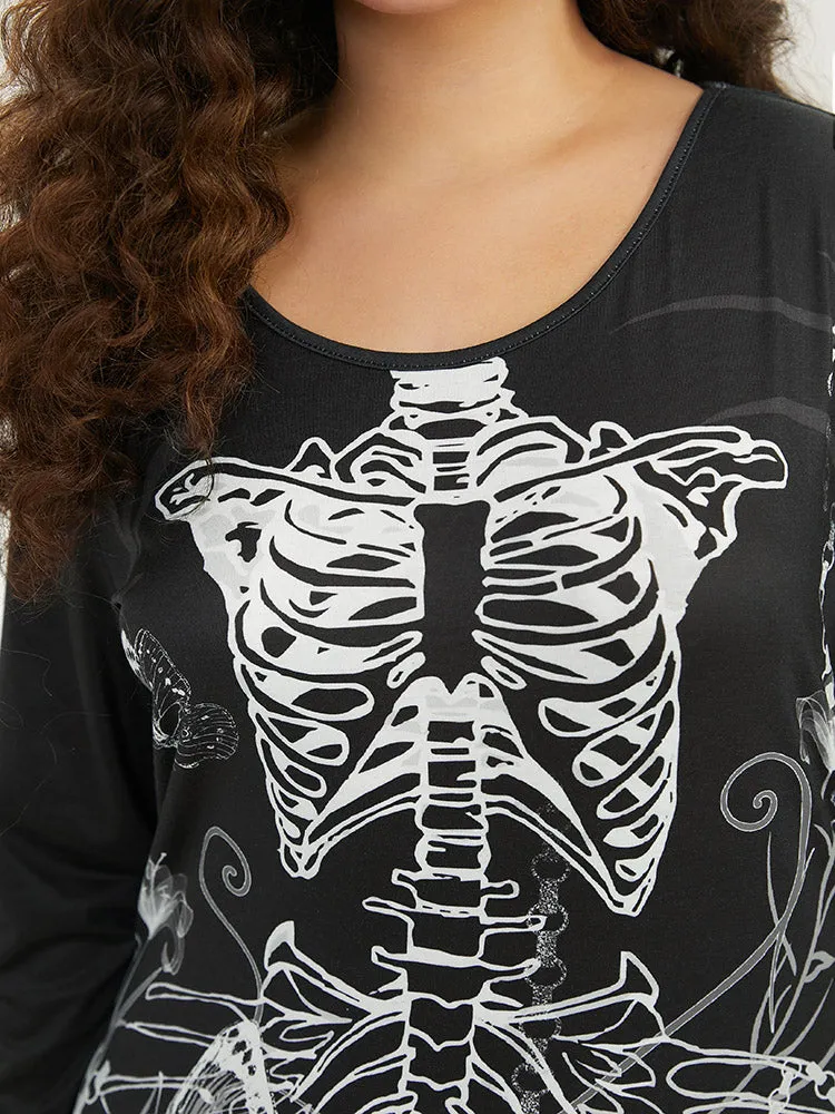 Halloween Skull Print Mermaid Hem Dress sold by Bloomchic product image thumbnail 5