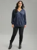 Solid Heather V Neck Sequin T-shirt sold by Bloomchic