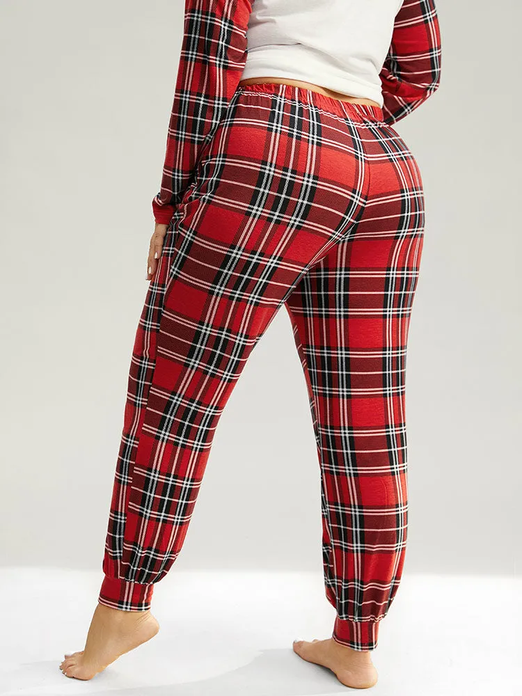 Christmas Plaid Elastic Waist Sleep Bottoms sold by Bloomchic product image thumbnail 2