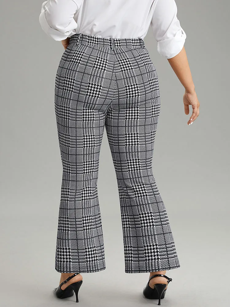 Houndstooth Pocket Flare Leg Zipper Fly Pants sold by Bloomchic product image thumbnail 3