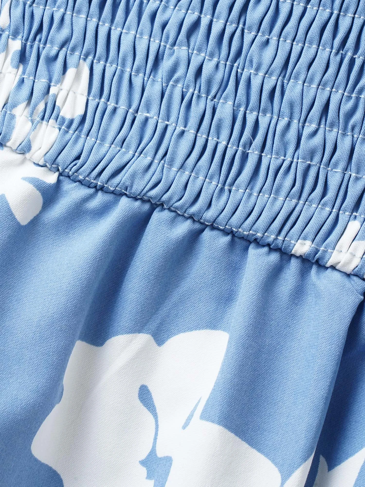 Silhouette Floral Print Shirred Square Neck Dress sold by Bloomchic product image thumbnail 5