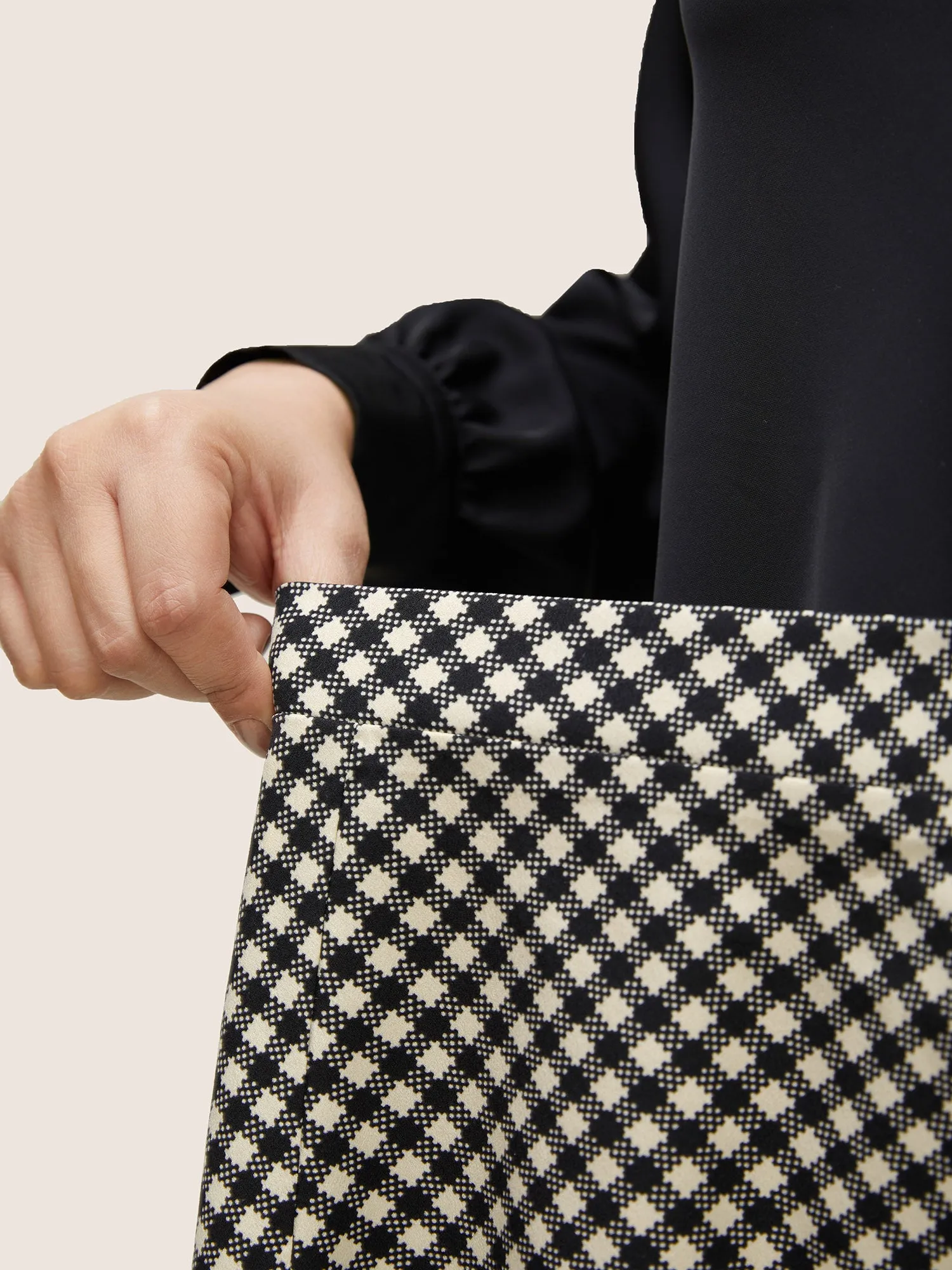 Gingham Button Detail Pocket Cropped Skirt sold by Bloomchic product image thumbnail 3