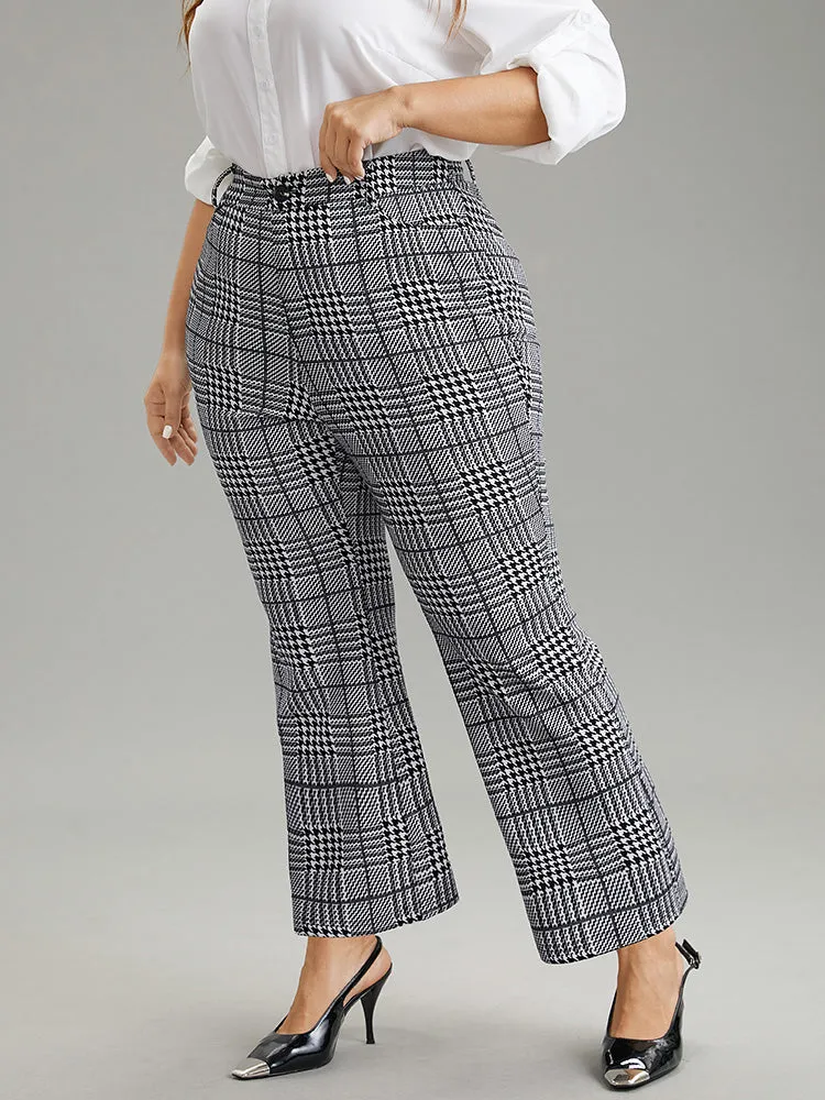 Houndstooth Pocket Flare Leg Zipper Fly Pants sold by Bloomchic product image thumbnail 5