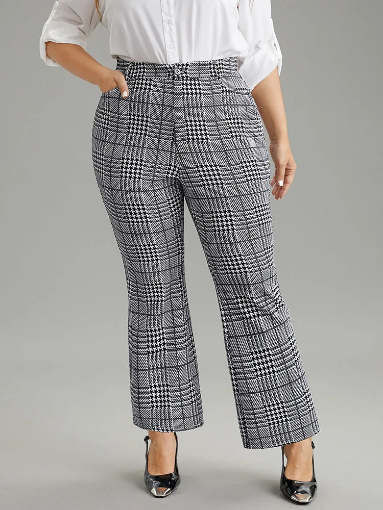 Houndstooth Pocket Flare Leg Zipper Fly Pants sold by Bloomchic product image thumbnail 2