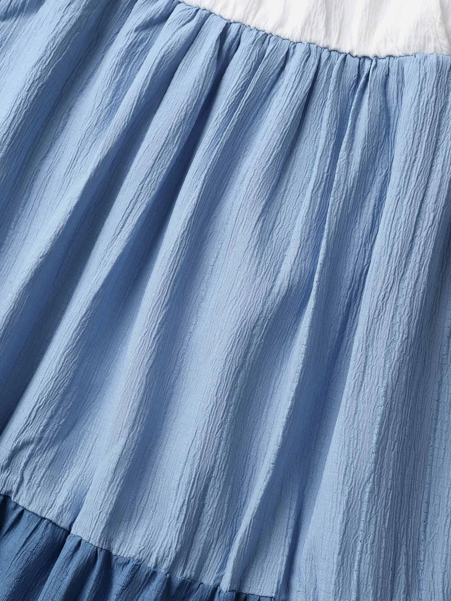 Colorblock Contrast Ruffle Layered Hem Dress sold by Bloomchic product image thumbnail 5