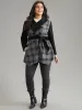 Plaid Belted Lapel Collar Button Up Coat sold by Bloomchic