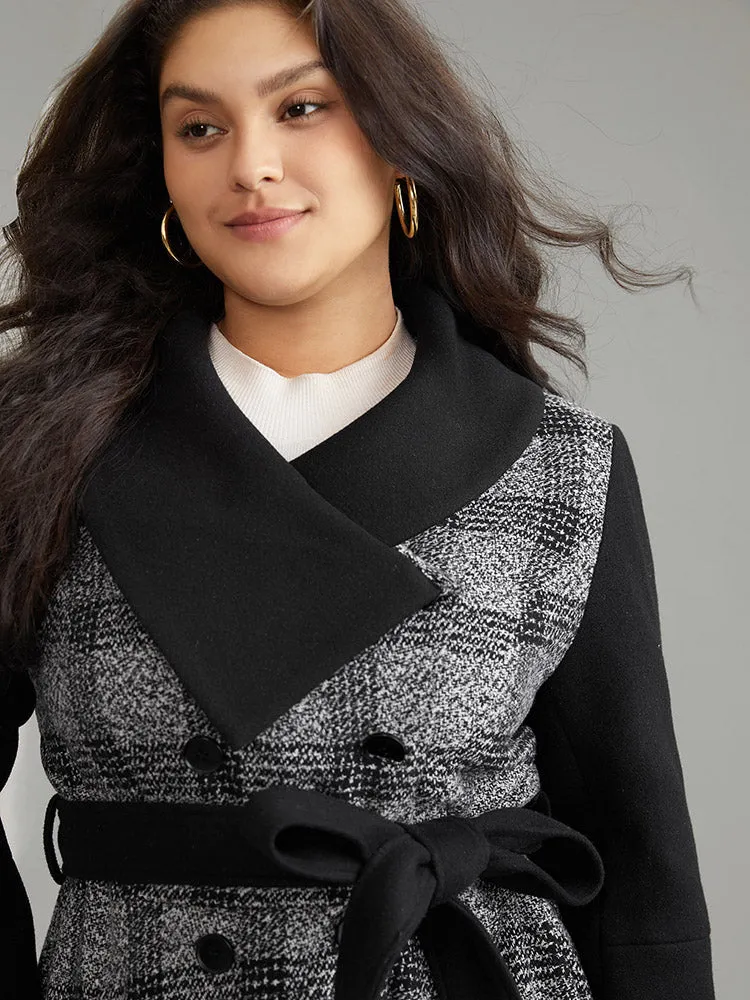 Plaid Belted Lapel Collar Button Up Coat sold by Bloomchic product image thumbnail 5