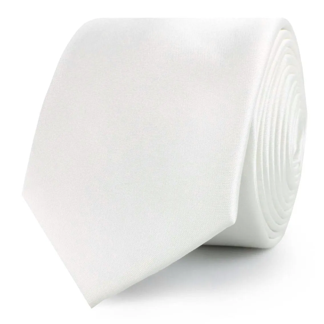 Ivory Crisp Satin Skinny Tie sold by OTAA product image thumbnail 2