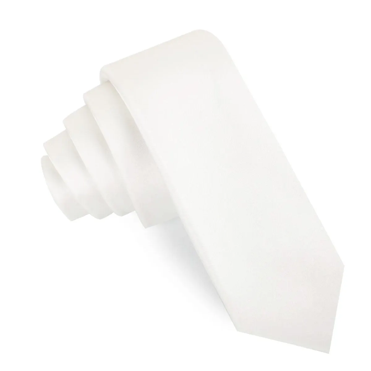 Ivory Crisp Satin Skinny Tie sold by OTAA