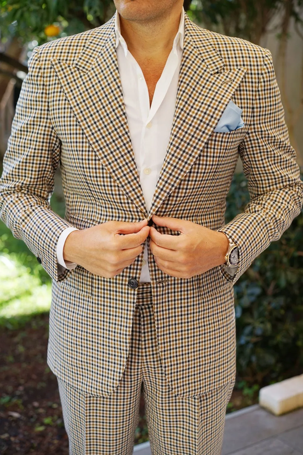 Capri Blue Twill Pocket Square sold by OTAA product image thumbnail 4