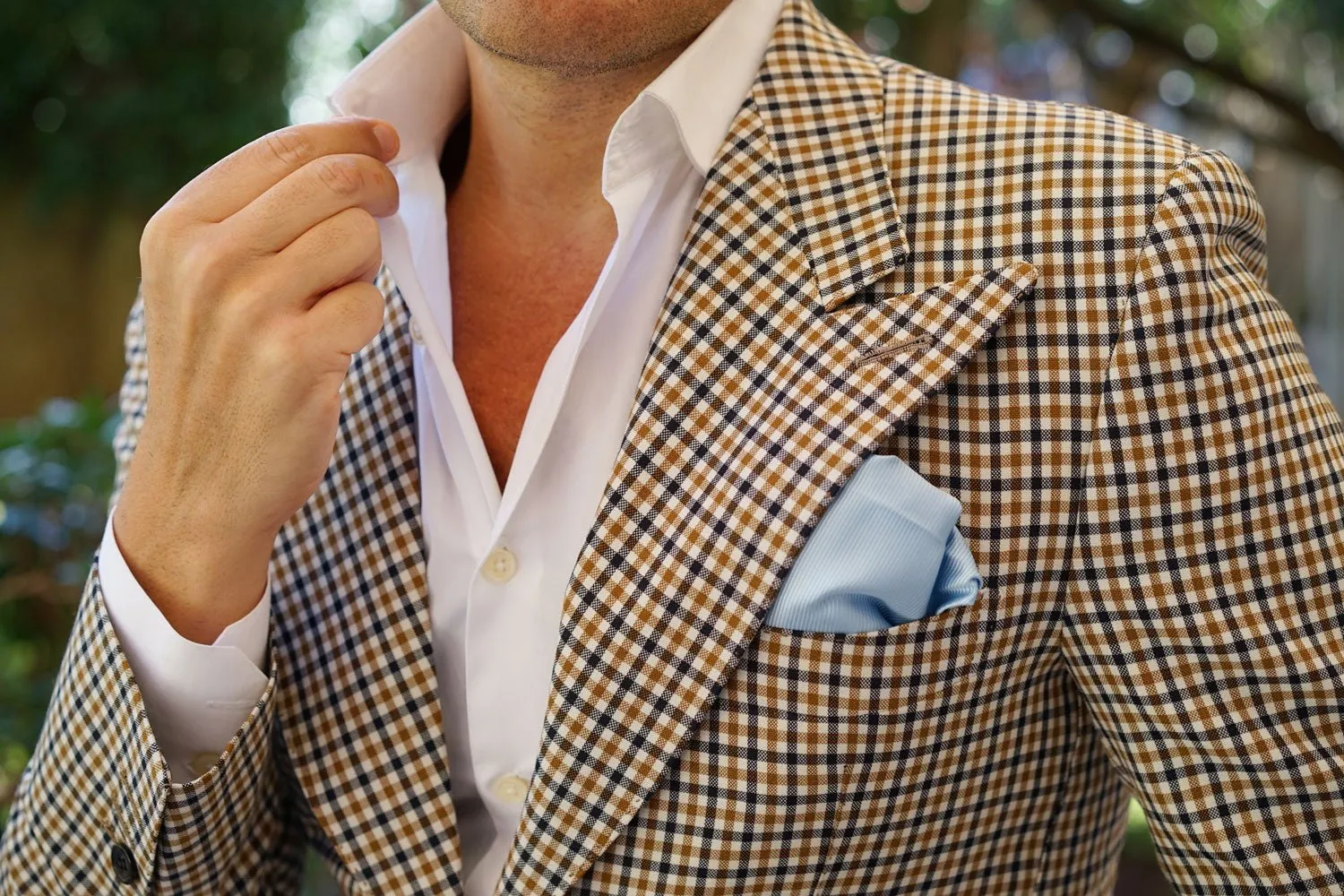 Capri Blue Twill Pocket Square sold by OTAA product image thumbnail 5