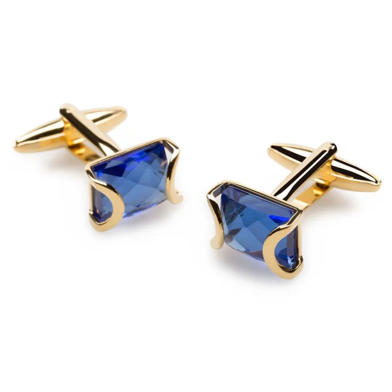 La Digue Crystal Gold Cufflinks made by OTAA
