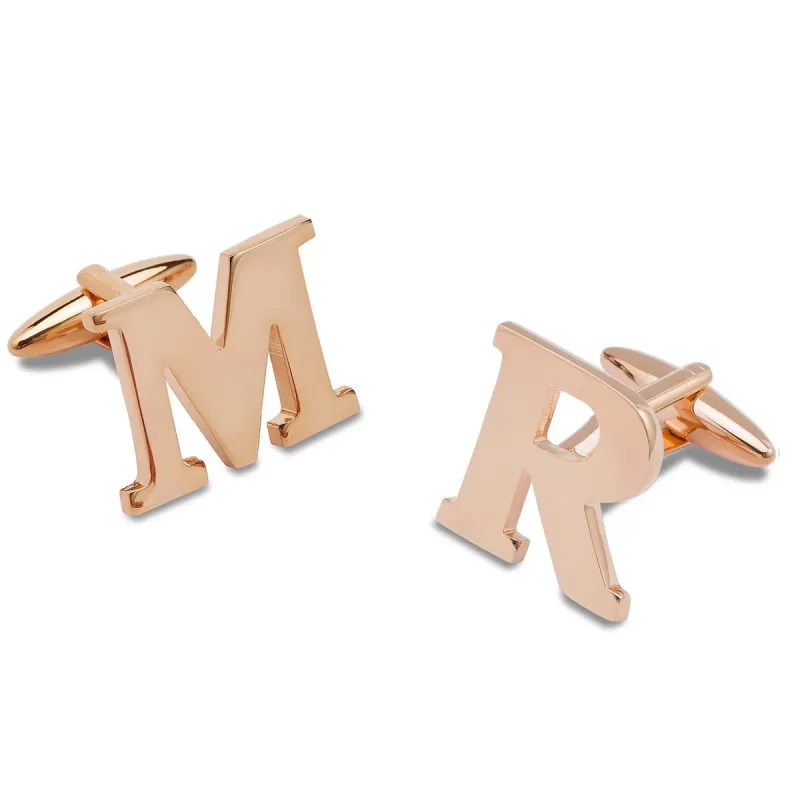 Rose Gold Personalised Cufflinks made by OTAA