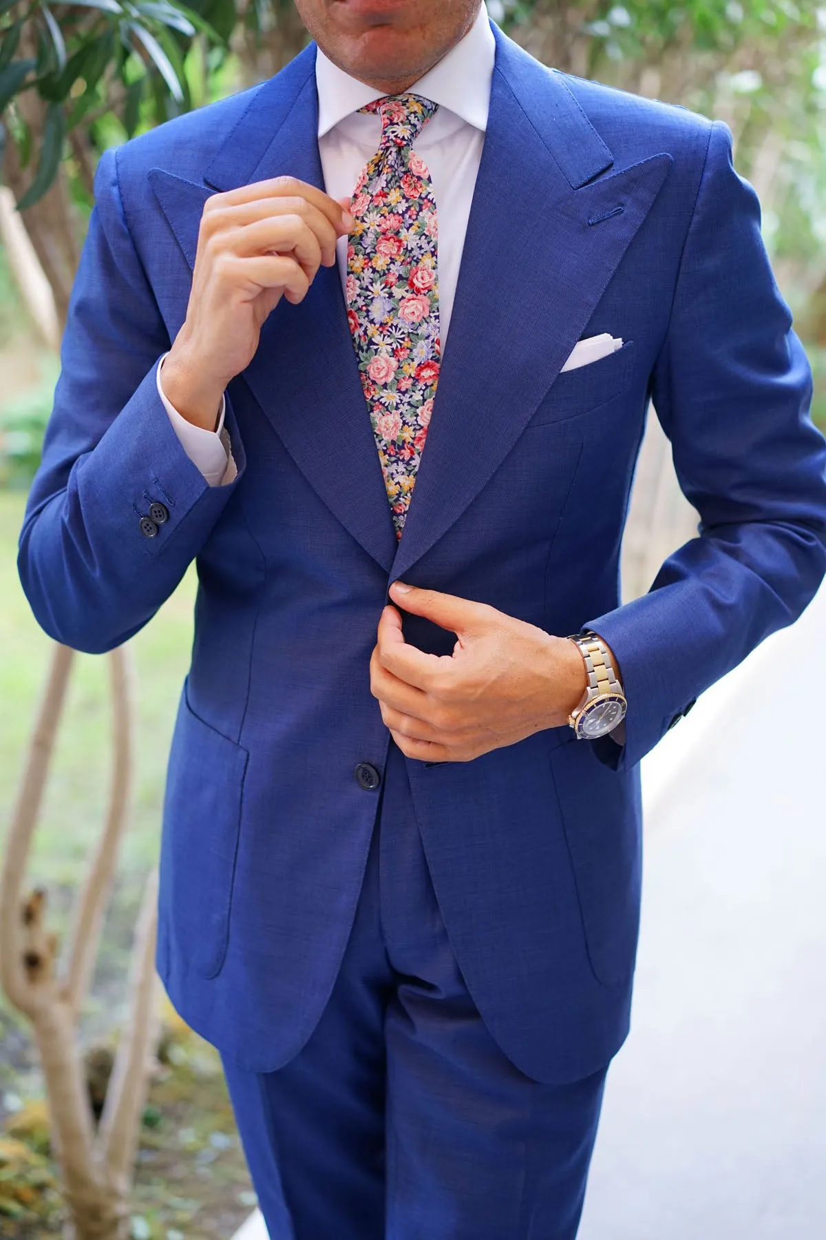 Pink Chrysanthemum Floral Tie sold by OTAA product image thumbnail 5