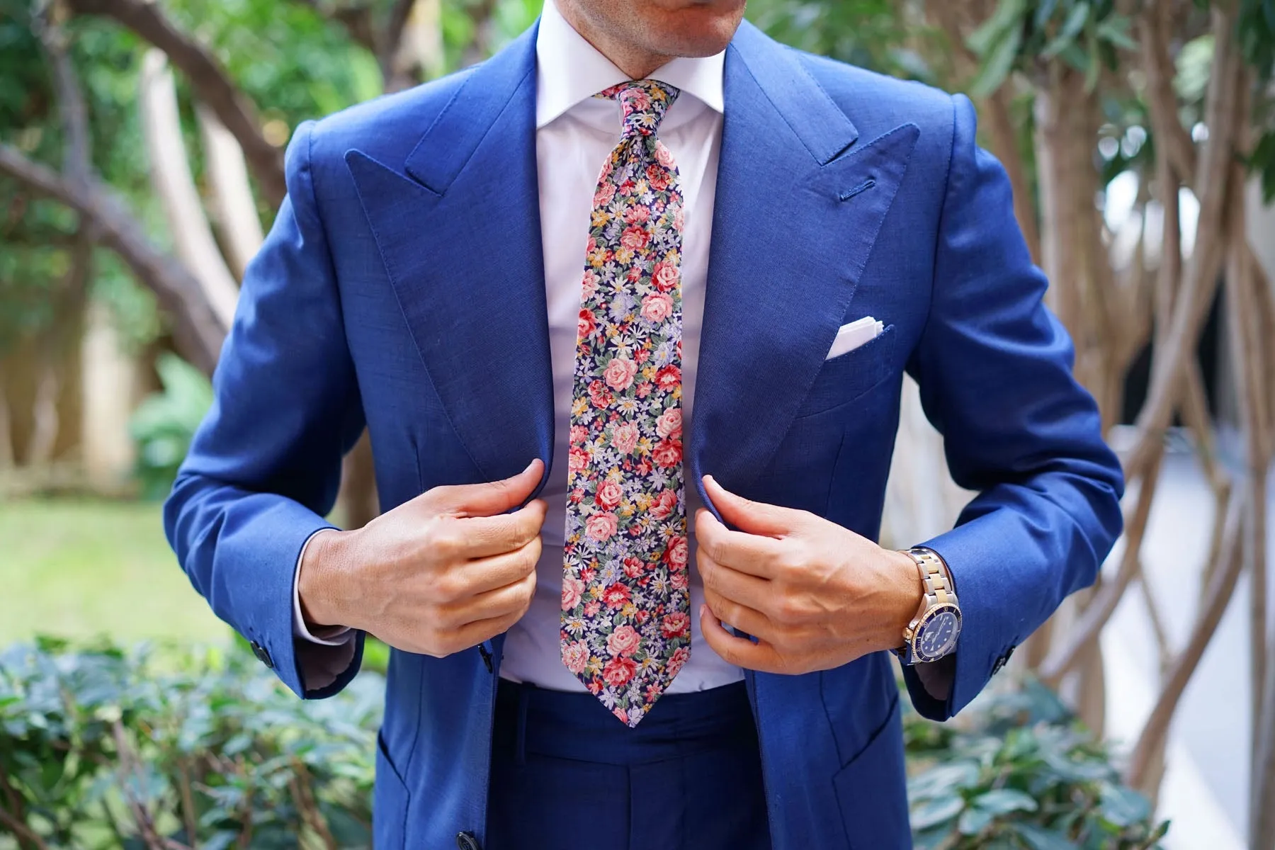 Pink Chrysanthemum Floral Tie sold by OTAA product image thumbnail 4