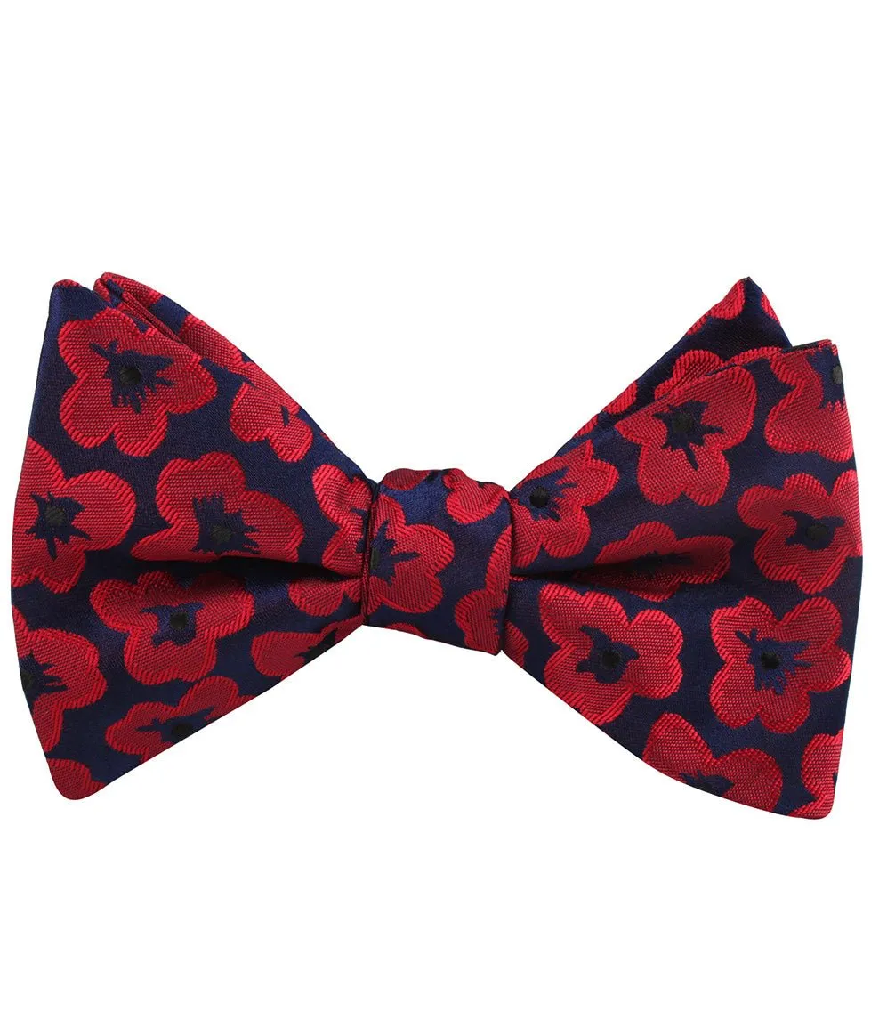 Red Poppy Floral Self Bow Tie sold by OTAA product image thumbnail 2