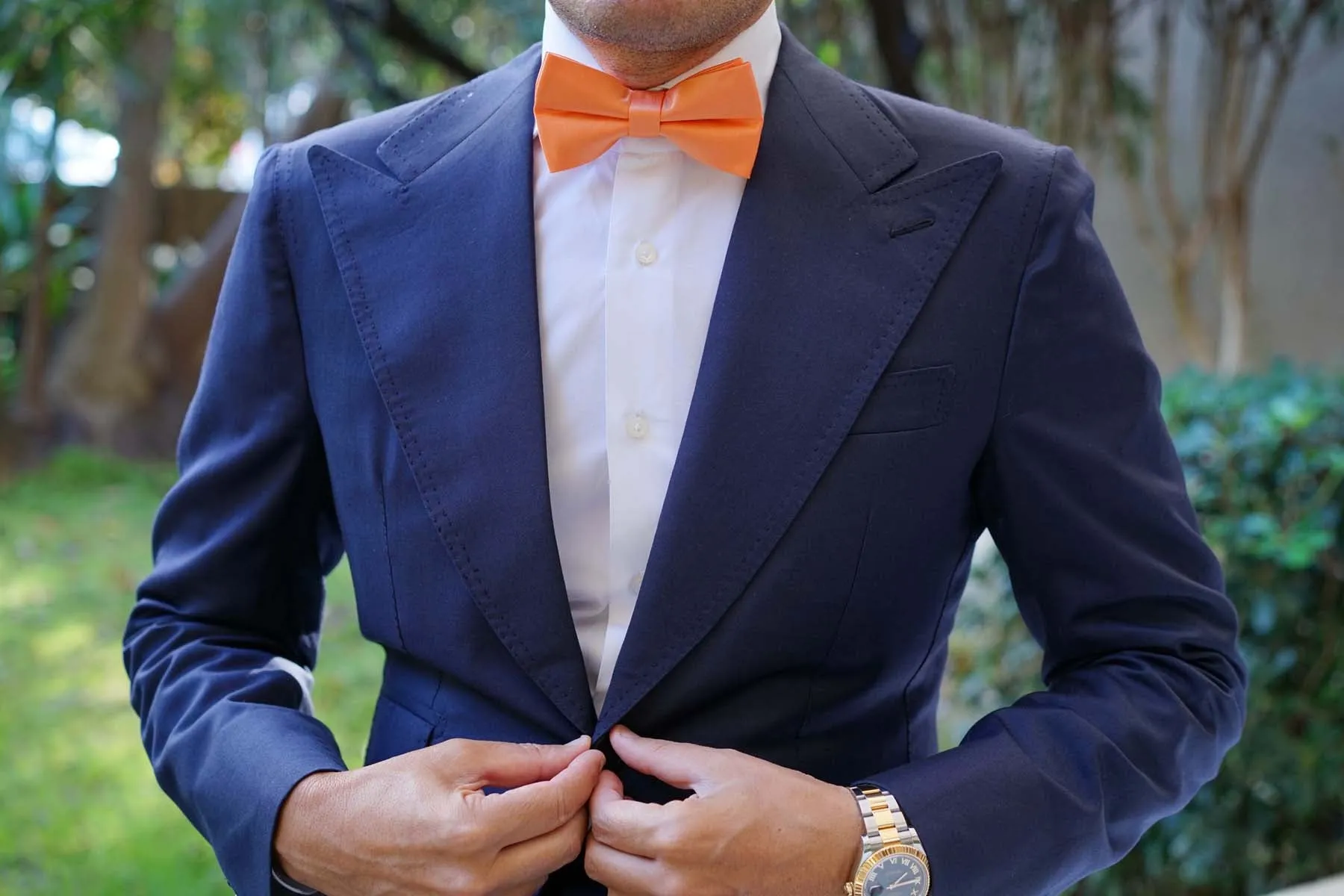 Orange Tangerine Satin Bow Tie sold by OTAA product image thumbnail 3