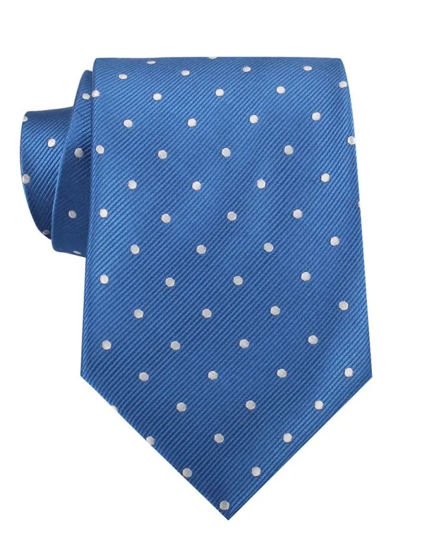 Royal Blue with White Polka Dots Necktie made by OTAA