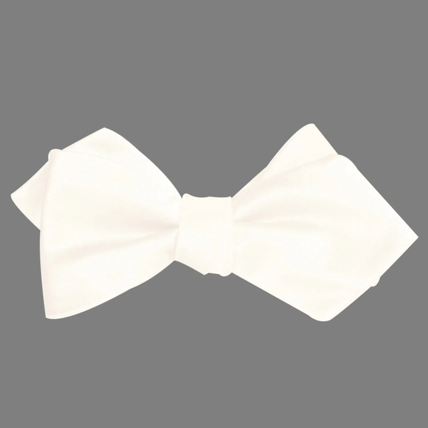 White Satin Self Tie Diamond Tip Bow Tie sold by OTAA product image thumbnail 3