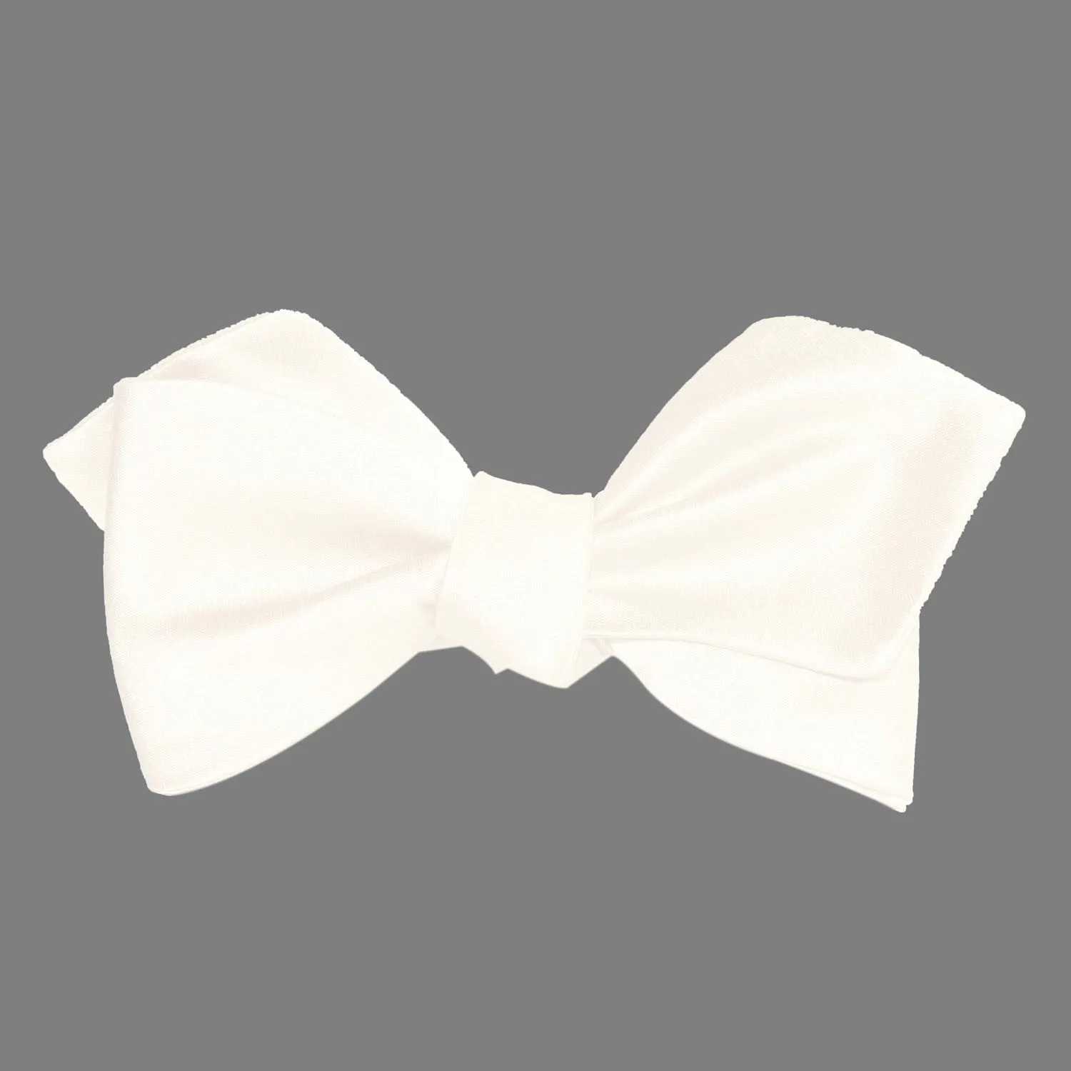 White Satin Self Tie Diamond Tip Bow Tie sold by OTAA product image thumbnail 2