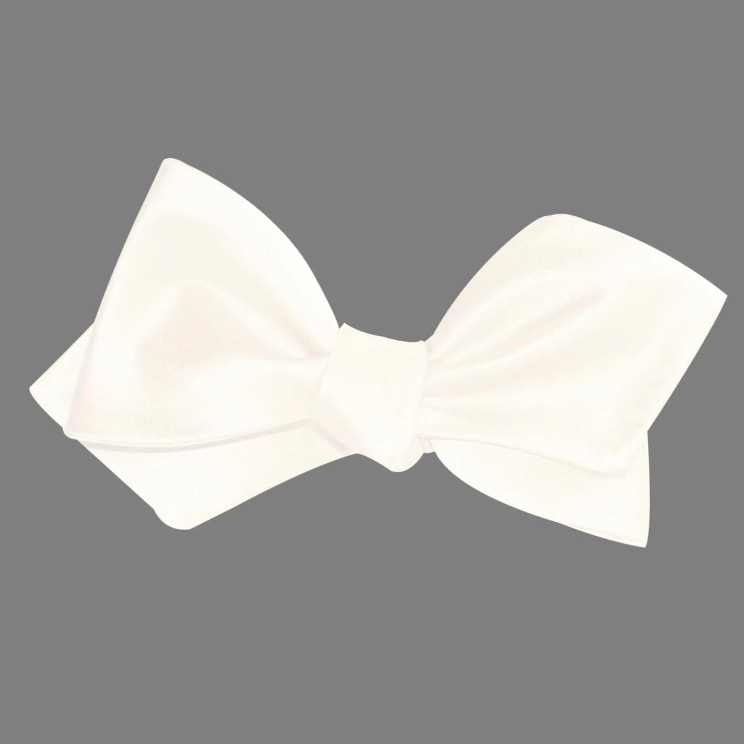 White Satin Self Tie Diamond Tip Bow Tie sold by OTAA product image thumbnail 4