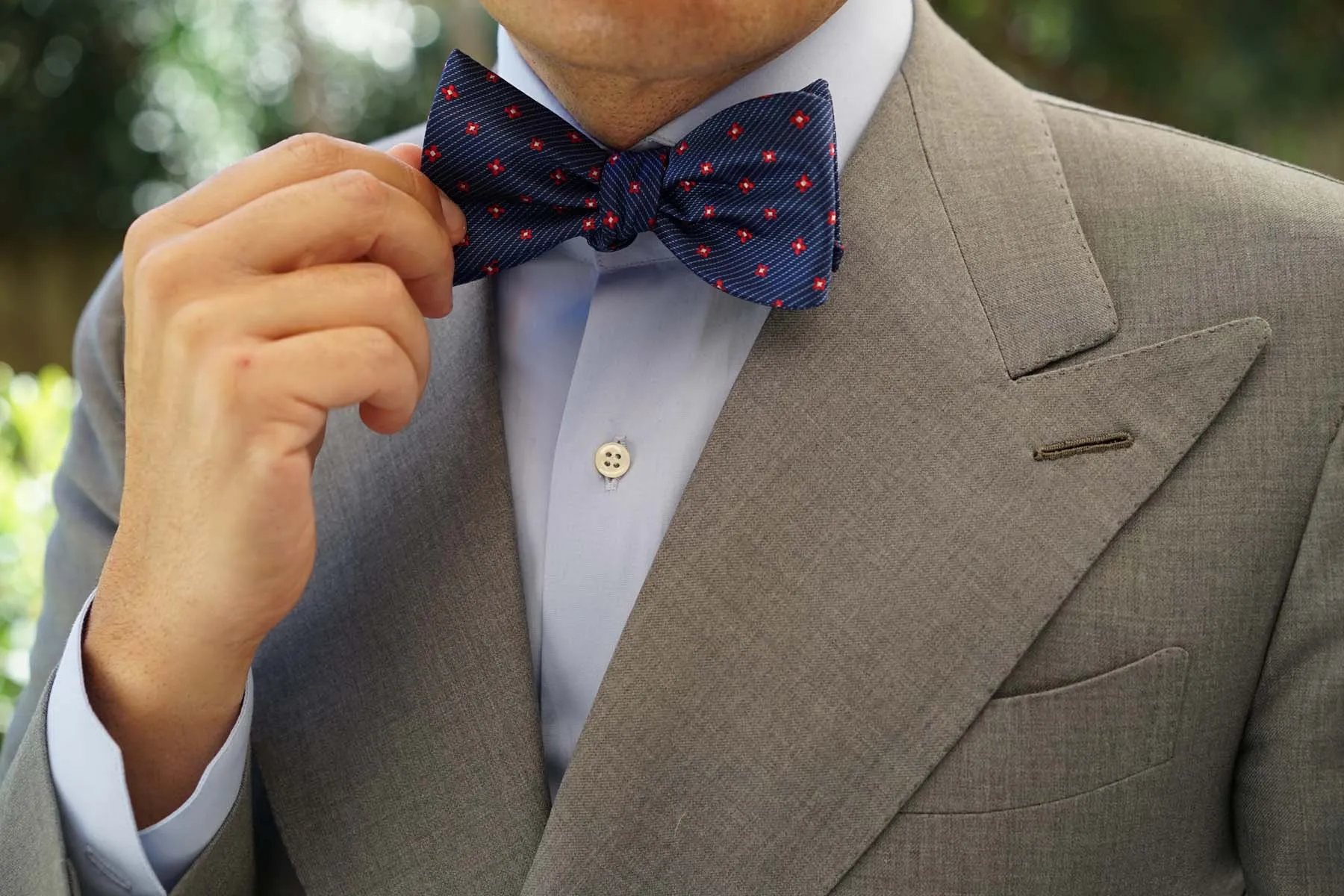 Navy Blue with Red Pattern - Bow Tie (Untied) sold by OTAA product image thumbnail 5