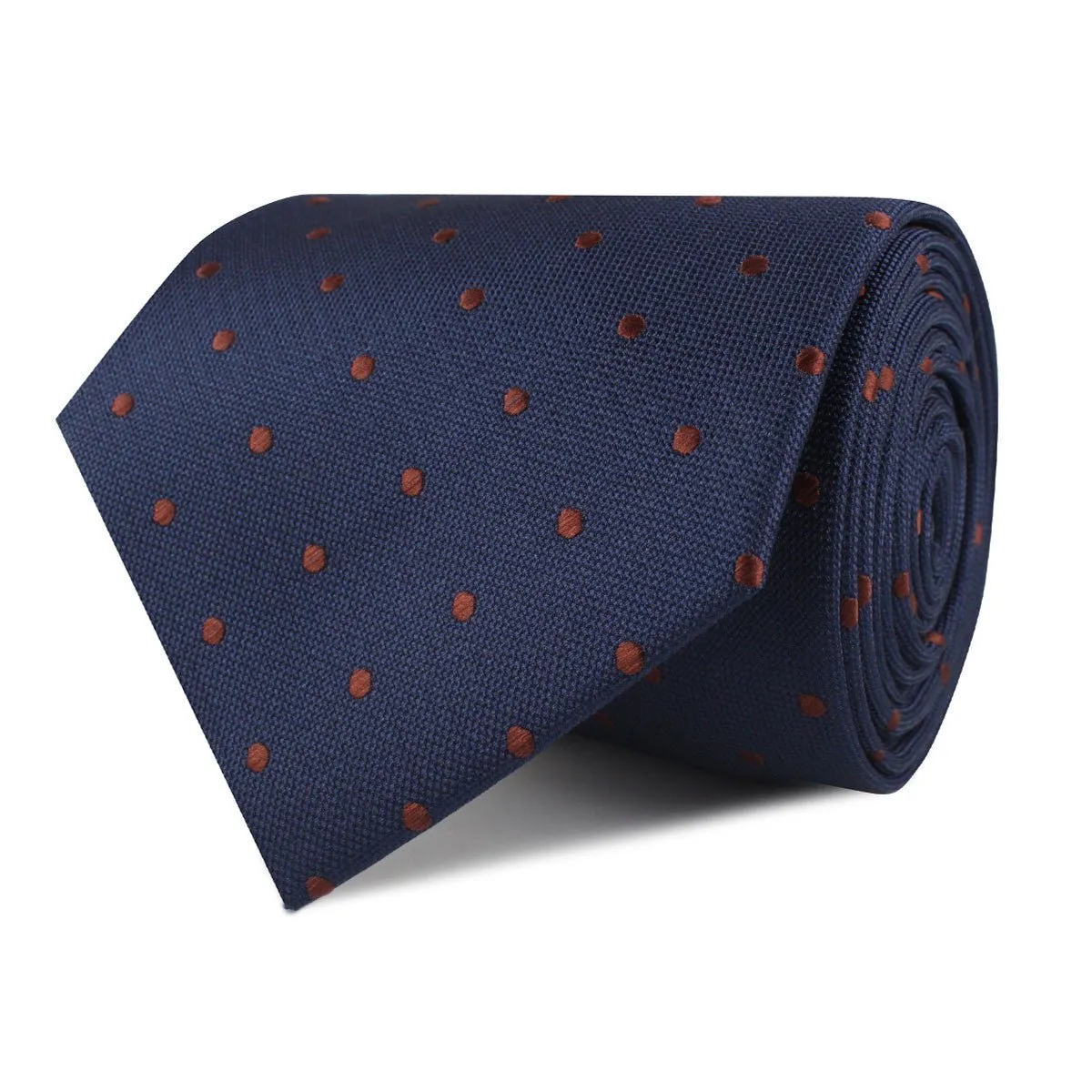 Navy Blue with Brown Polka Dots Necktie sold by OTAA product image thumbnail 2
