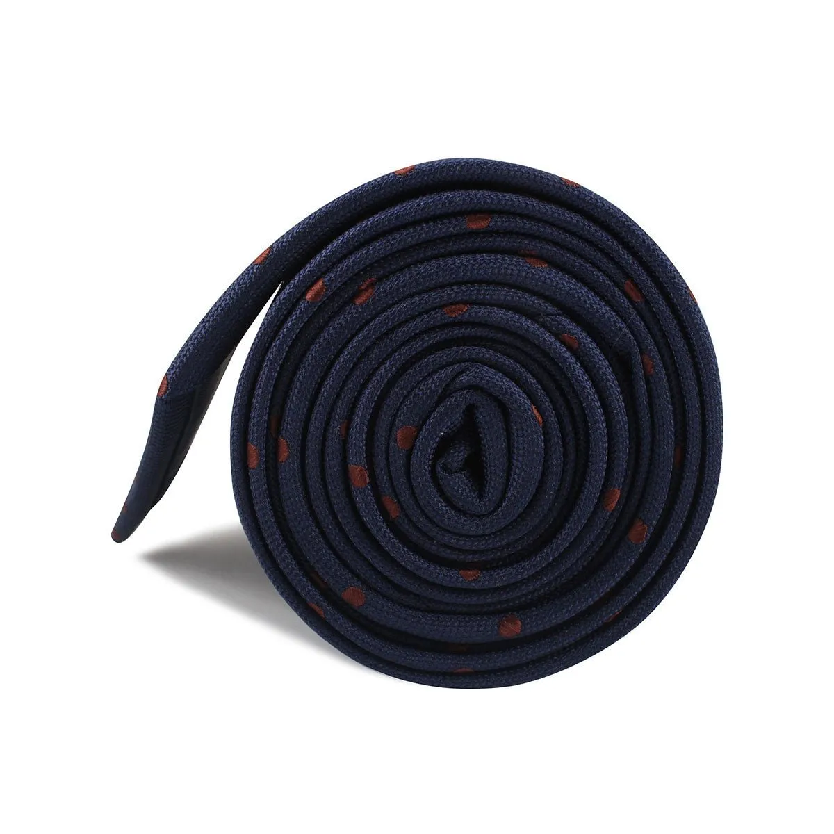 Navy Blue with Brown Polka Dots Necktie sold by OTAA product image thumbnail 4