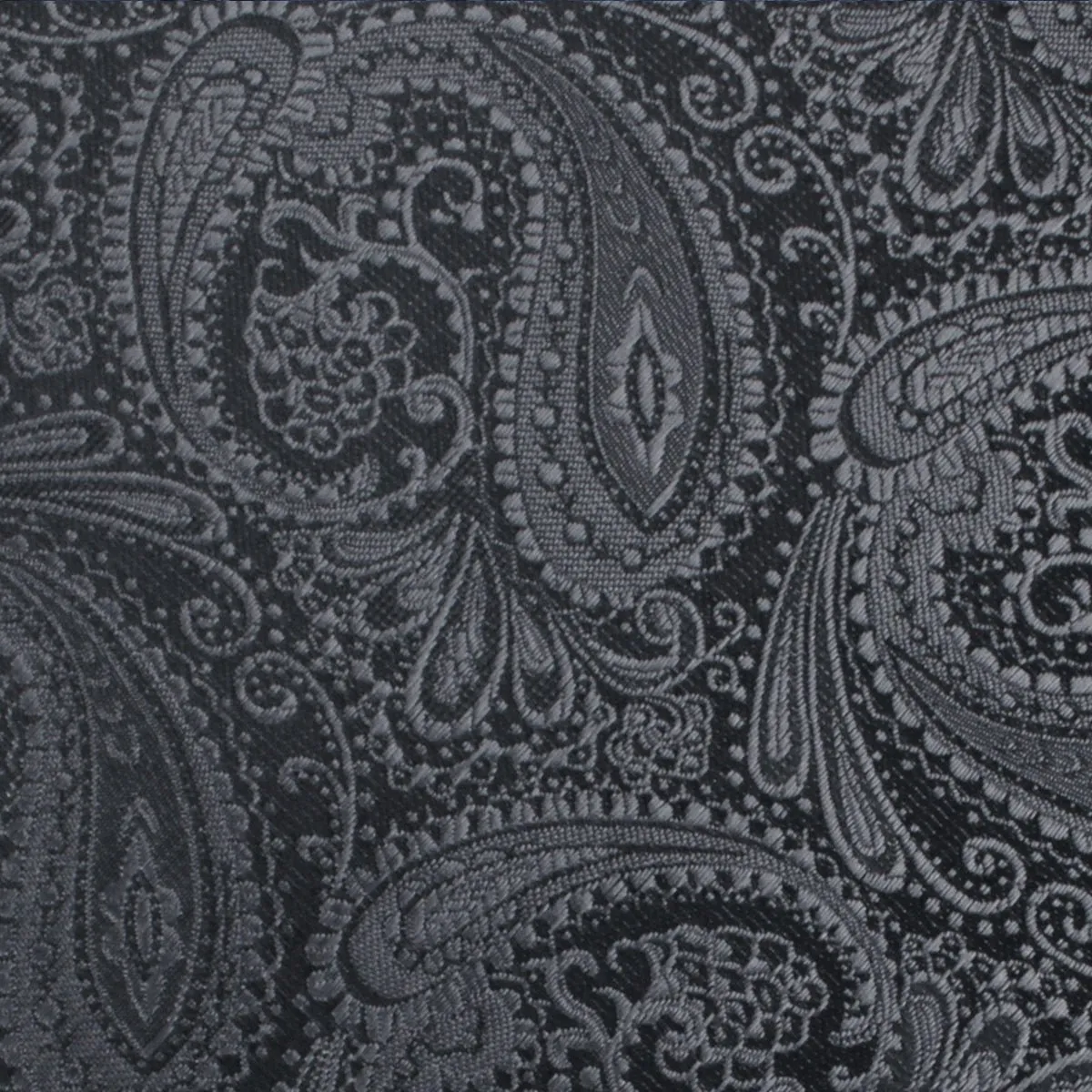Charcoal Grey Paisley Pocket Square sold by OTAA product image thumbnail 2
