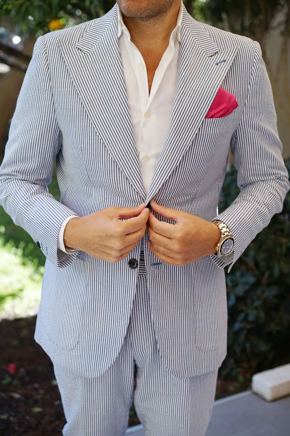 Magenta Pink Satin Pocket Square sold by OTAA product image thumbnail 4