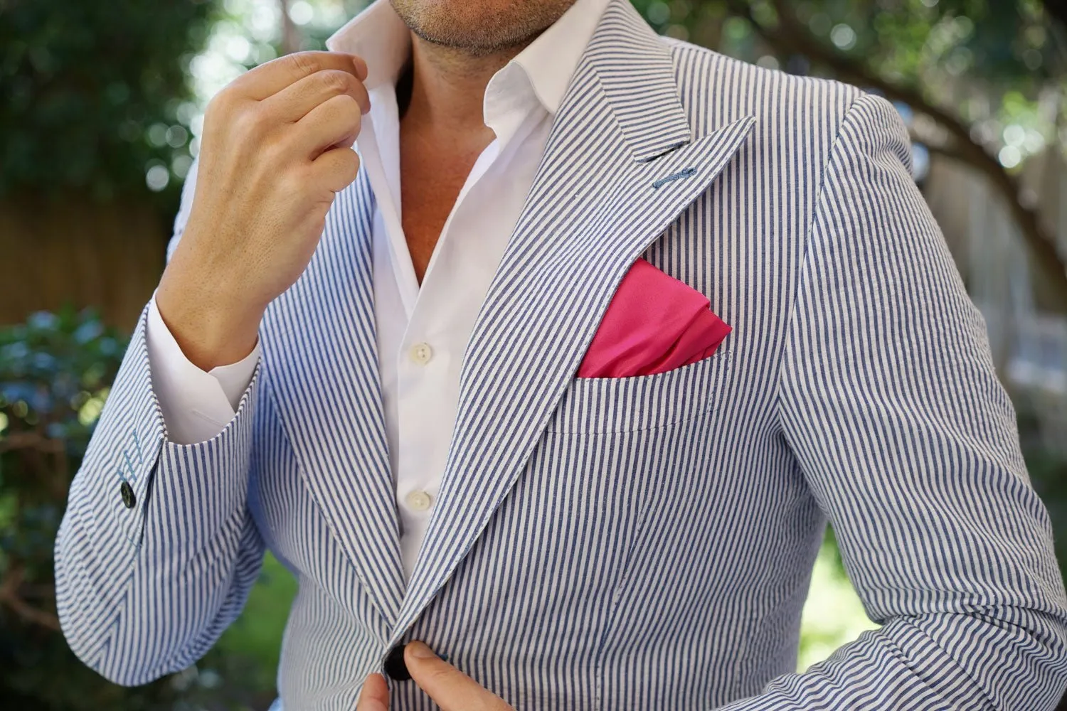 Magenta Pink Satin Pocket Square sold by OTAA product image thumbnail 5