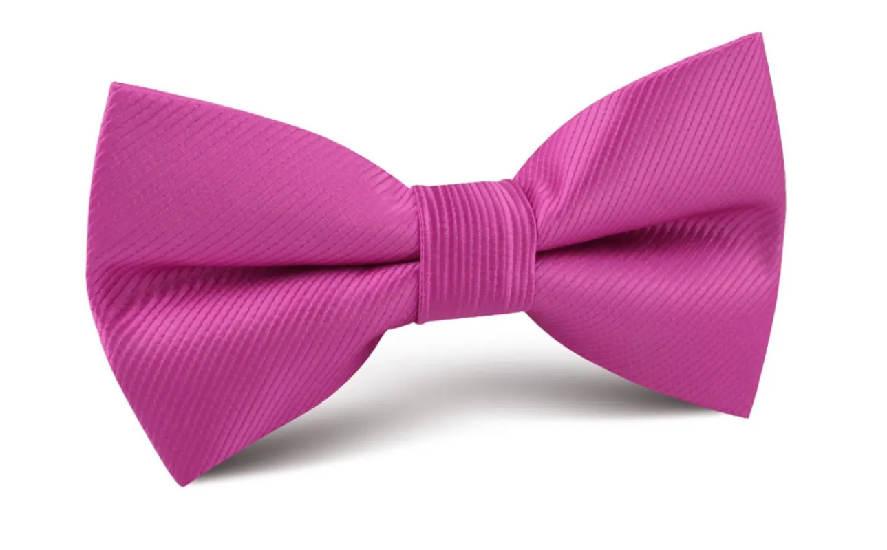 Fuchsia Pink Twill Bow Tie made by OTAA