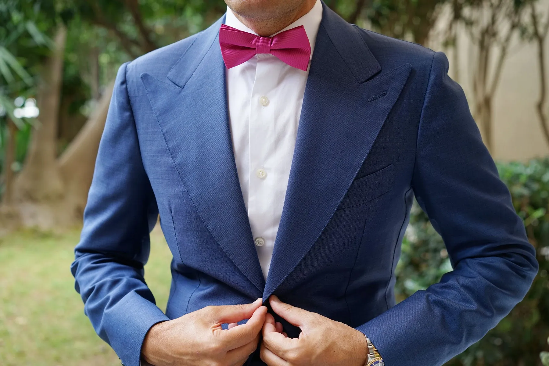 Fuchsia Pink Twill Bow Tie sold by OTAA product image thumbnail 3