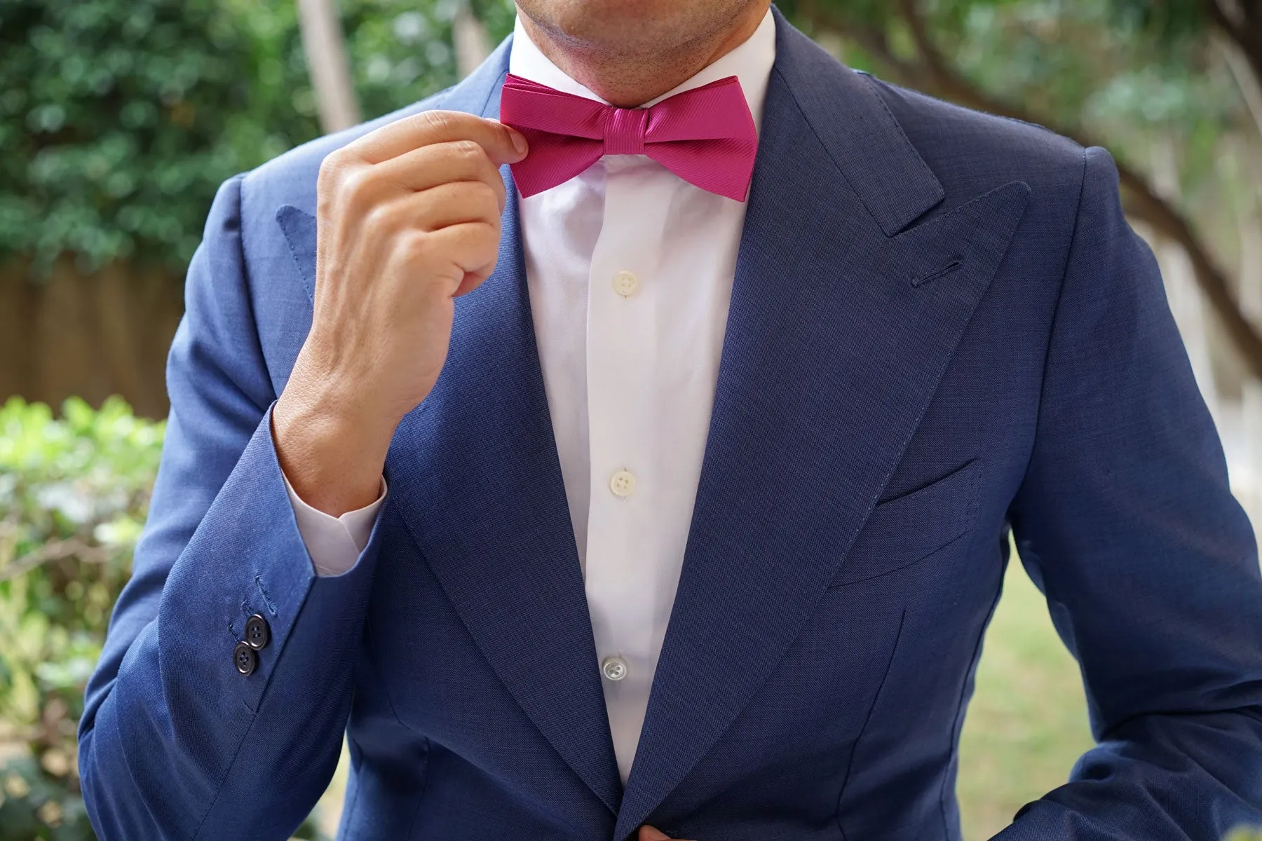 Fuchsia Pink Twill Bow Tie sold by OTAA product image thumbnail 5