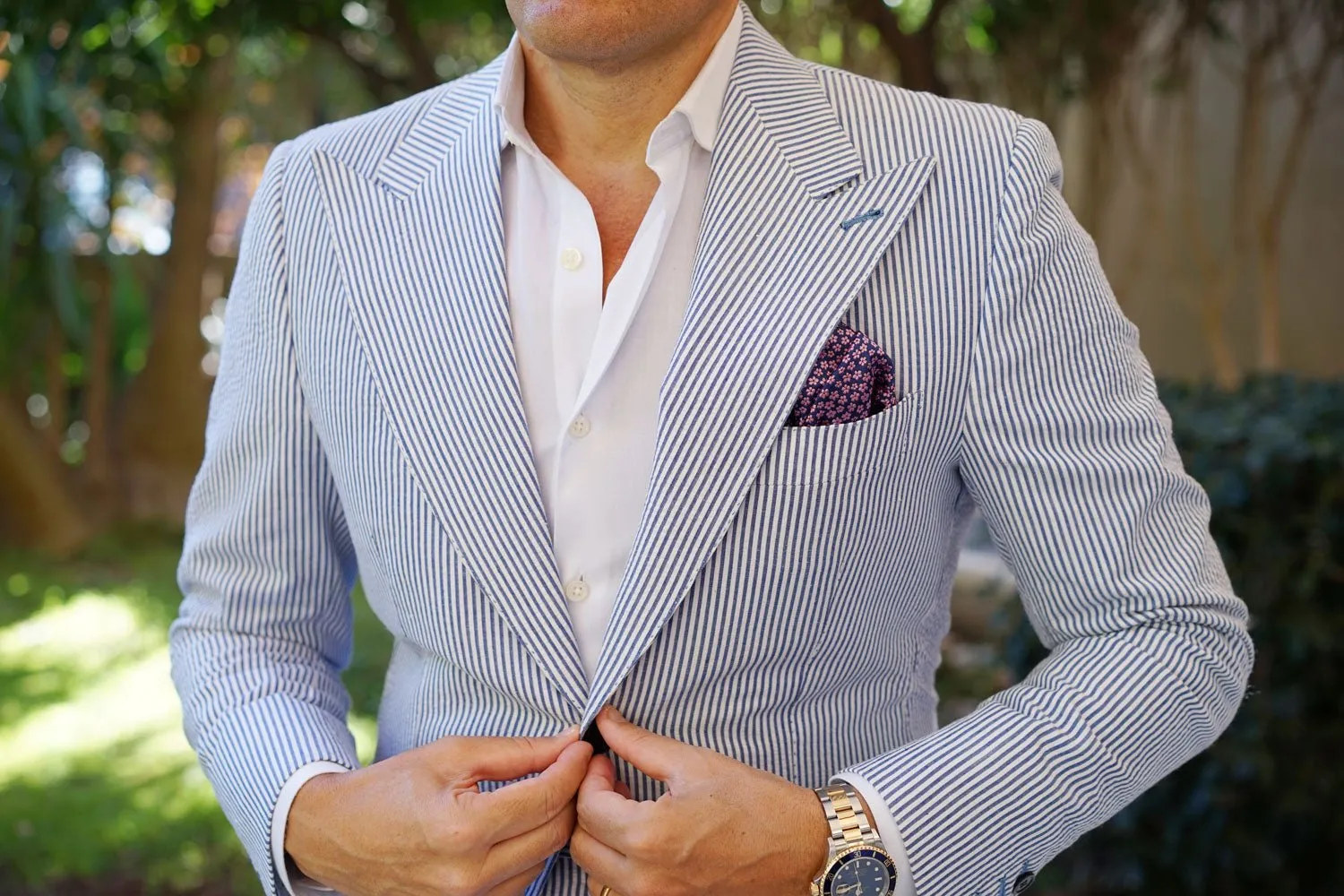 Pink Plum Blossom Floral Pocket Square sold by OTAA product image thumbnail 3